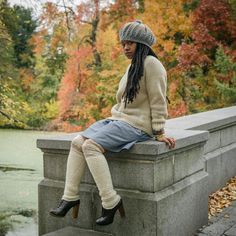 "The Seashell leg warmers are sweaters for your legs. Crafted with a self striping hand-dyed wool yarn to create the gray, light brown, taupe and ivory stripes that hit the knee with cream wool yarn for the main length of the warmers. These colors remind me of the various pale tones that are common in seashells. Wear these leg warmers knee high or scrunched down to stay toasty through fall, winter and spring! MATERIALS cream: 100% wool yarn stripes: 100% hand-dyed wool yarn CARE hand wash cold l Cozy Cream Leg Warmers For Fall, Cream Knee-high Socks For Fall, Fitted Over The Knee Leg Warmers For Winter, Fitted Over-the-knee Leg Warmers For Winter, Fitted Over-the-knee Winter Leg Warmers, Thick Hand Knitted Leg Warmers For Fall, Cozy Cable Knit Leg Warmers For Fall, Cream Knee-high Socks For Winter, Cream Cozy Leg Warmers For Winter