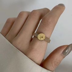 Handmade Vintage Coin 18k Gold Ring Yellow Gold Plated Ring As A Gift, Timeless Gold Initial Ring Tarnish Resistant, Anniversary Yellow Gold Plated Rings, Luxury Gold Initial Ring, Gold Initial Ring Stamped 14k, Dainty Gold Tarnish-resistant Signet Ring, Elegant Gold Initial Ring, Luxury Gold Initial Ring As Gift, Gold Dainty Initial Ring Hallmarked