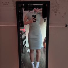 Bodycon Ribbed Material Dress Never Worn And Soft Material Amazing Condition Double Layers Grey Bodycon Dress, Material Dress, Dresses Xs, Soft Material, Colorful Dresses, Bodycon Dress, Womens Dresses, Grey, Women Shopping