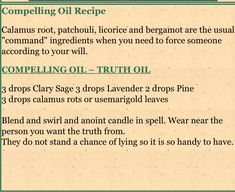 a recipe for cooking with the words compeling oil recipe