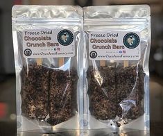 two bags of freeze dried chocolate granola bars