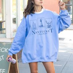 Get ready to be OBSESSED with your new Nantucket sweatshirt. It's the cutest and most trendy way to emit all those old money vibes! This is the perfect coastal granddaughter crewneck! Great as a gift! * Q U I C K * F A C T S * ✺ 50% Cotton, 50% Polyester ✺ Wash and dry normally inside out (on cool for best results) * S I Z I N G * ✺Gildan 18000 ✺ Sizing is unisex so runs like men's, though not overly large ✺ Most women find their typical size works best, since they are meant to fit a touch loose ✺ See size guide in photos for more info * S H I P P I N G * T I M E S * ✺ Our items are individually made with love for each of our buyers. Because of this, our processing time is 2-5 business days (depending on order volume) plus transit time, but typically much faster. We know our customers want Whale Sweatshirt, Nantucket Style Clothing, Nantucket Sweatshirt, Coastal Fashion, Nantucket Style, Coastal Aesthetic, Coastal Granddaughter, Coastal Grandmother, Baby Bundles