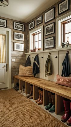 the entryway is clean and ready to be used as a mudroom for shoes