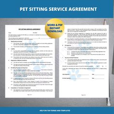 a dog boarding service agreement is shown