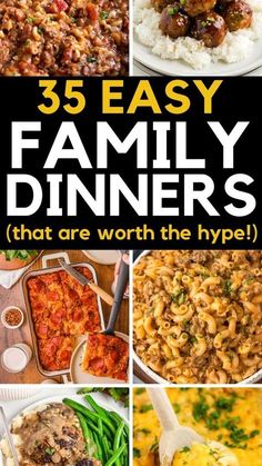 the cover of 35 easy family dinners that are worth the hype