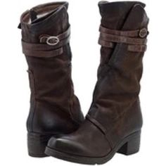 The Miz Mooz Skip Is A Truly Original Style! This Mid-Calf Boot Sports Adjustable Contrast Leather Straps For A Custom Fit, A Hidden Wire Collar For Multiple Styling Options, Plus A Rubberised Block Heel For Comfort And Stability! Details Leather Upper Micro Fiber Lining Rubber Sole 2" Heel 9.5" Shaft 12.5" Shaft Circumference Buckle Boot, Skip It, Timberland Boots Women, The Miz, Metallic Boots, Boot Pulls, Brown Leather Ankle Boots, Chelsea Boots Women, Black Suede Booties