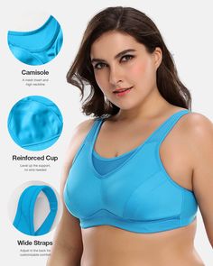 Plus Size Non Padded Yoga Sports Bra Blue - WingsLove Diy Natural Detergent, Superbowl Party Food, Learn Yoga, Yoga Sports Bra, Superbowl Party, Aerobic Exercise, Full Figured, Cup Size, Maybelline