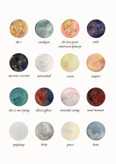 the planets in different colors and sizes, with names on each one piece of paper