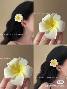 Hawaii Flower Hair, Designer Hair Accessories, Accessories Business, Hair Style Korea, Hair Buns, Pinterest Keywords