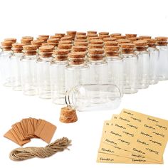 PRICES MAY VARY. glass Set of 48 reusable clear glass bottles with cork lids, label tags, string, and stickers for decoration Bottle capacity 25ml, bottle height 2.4 in, bottom diameter 1.2 in; label tags 2 x 1 in; strings 13 in long Made of premium quality glass and wooden stopper; clean, non-toxic, and firmly sealed Perfect for wedding favors, crafts, decor, messages, samples, trinkets, and more Great for weddings, birthdays, baby showers, parties, and home decor Perfect for Home Decor and Par Wedding Favour Jars, Favour Jars, Mouse King, Glass Candy Jars, Small Glass Jars, Small Glass Bottles, Diy Labels, Glass Bottles With Corks, Mini Glass Bottles