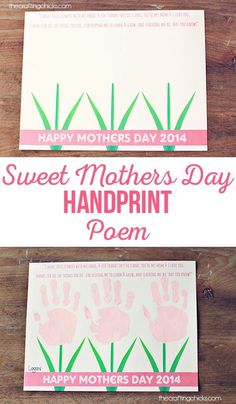 mother's day card with handprints on it