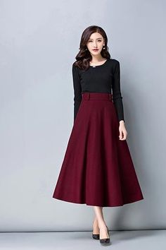 Big Calves Women, Calves Women, Calf Length Skirt, Autumn Skirt, Nice Outfit Ideas, Big Calves, Calf Length Skirts