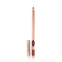 Tawny Rose Pink Lip Liner, with a long-lasting, waterproof formula that lasts for at least 6 hours!* Charlotte Tilbury Lip Liner, Full Lips Makeup, Charlotte Tilbury Lip Cheat, Brown Matte Lipstick, Charlotte Tilbury Lip, Matte Lipstick Shades, Lip Liner Pencil, Foxy Brown, Berry Lips