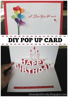 a handmade pop up card with the words happy birthday written on it