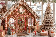 Gatsby Gingerbread Cottage Photography Backdrop Gbsx-00574 - Gatsby Backdrop Gingerbread Christmas Lights On House, Gingerbread Backdrop, Gingerbread House Props, Gingerbread Office, Gingerbread House Backdrop, Photoshoot House, Goodies Ideas, Cottage Photography, Christmas Photo Backdrop