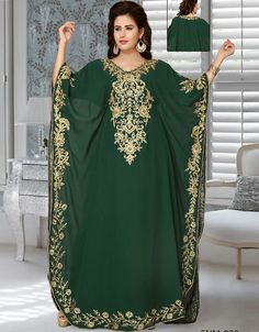 There’s no going wrong with an outfit this pretty! ✨ Arabic Green Heavy Embroidery Georgette Farasha Grab it Now: https://bit.ly/3F1NnxS Apply Code : BTGO-30 buy 2 item get 1 at 30% off #fancykaftandress #indiankaftandress #kaftanabayadress #kaftandressdubai #kaftandressesindia #arabicattire #caftan Kaftan Pattern Kurti, Dark Green Kurti, Aerobic Outfits, Green Kurti, Designer Kaftan, Modest Evening Dress, Embroidered Kurti, Islamic Dress, Wedding Saree Indian