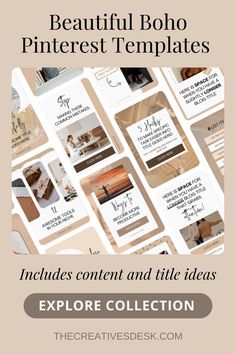 the beautiful boho pinterest templates bundle includes content and little ideas explore collection