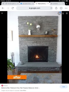 an image of a fireplace that is being used as a web page for the website