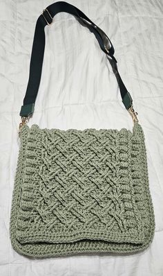 Irish green messenger bag Handmade with cable stitch.  Leather green adjustable strap. Green Messenger Bag, Cable Stitch, Bag Handmade, Woodstock, Cross Body Handbags, Purses And Handbags, Crossbody Bags, Messenger Bag, Adjustable Straps