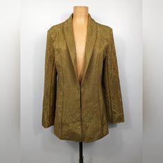 I. Am. Gia. Mariah Blazer Gold Structured Rhinestone Blazer Jacket Size M Nwt. Suiting Blazer Style. Clinched Waist Blazer. Fitterd Through Waist With Internal Hook And Eye Centre Front Closure. Can Be Worn Open Or Closed. Slim Fit. 65% Nylon 30% Rayon 5% Spandex. Hand Wash. New With Tags. Measurements * Chest 19" * Waist 17" * Length 30" * Sleeve 25.5" Tags: Trendy, Stylish, Comfortable, High-Quality, Designer, Chic, Modern, Elegant, Bold, Luxurious, Eye-Catching, Unique, Statement Piece, On-Tr Fitted Embellished Outerwear With Notch Lapel, Glamorous Long Sleeve Blazer For Work, Gold Notch Lapel Outerwear For Party, Glamorous Fitted Outerwear With Notch Lapel, Tailored Embellished Outerwear, Embellished Fitted Blazer With Long Sleeves, Tailored Long Sleeve Embellished Outerwear, Tailored Long Sleeve Glamorous Outerwear, Fitted Embellished Long Sleeve Blazer