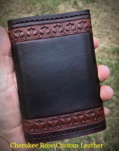 When you want a trifold wallet with a little bit of character, our minimal stamped trifolds are made just for you! 100% handmade from leather vegetable tanned leather, you can choose from a border stamped design, or pick a special single stamp or I can put initials on the front. Our vegetable tanned leather trifold wallets can be hand dyed many different colors, and after you place your order, we will discuss your color options to make sure you receive the perfect wallet. Enjoy browsing a few of Brown Hand Tooled Trifold Wallet As Gift, Custom Hand Tooled Leather Trifold Wallet, Custom Handmade Brown Trifold Wallet, Artisan Hand Tooled Leather Trifold Wallet, Artisan Hand-tooled Leather Trifold Wallet, Hand Tooled Leather Trifold Wallet As Gift, Handmade Trifold Wallet, Portfolio Covers, Leather Trifold Wallet