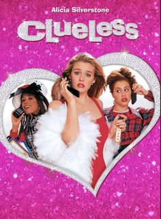 the poster for clues starring actors in heart - shaped frame on pink glitter background