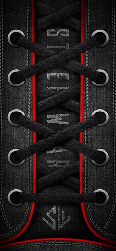 an image of a black and red shoe laces