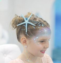 Mermaid Birthday Party Clothes, Mermaid Makeup Kids, Mermaid Crown Kids, Mermaid Makeup For Kids, Mermaid Hairstyles For Kids, Starfish Costume, Mermaid Hairstyles, Mermaid Hair Clip, Festival Braid