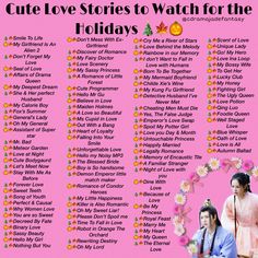 an advertisement for the movie cute love stories to watch for the holidays with two women