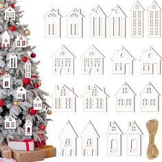 PRICES MAY VARY. Rich in Quantity and Styles: package contains 18 pieces of unfinished wood crafts of 9 different styles, 2 pieces per styles, adequate quantity to meet your Christmas tree decoration demands, and you can also share with your family and classmates Meaningful Sign: the wooden houses for crafts are designed in houses and building shapes, are the classic symbols of Christmas, in line with the Christmas theme, which will add a strong Christmas atmosphere to your home and make your pa House Cutout, Christmas Tree Wooden, Laser Design, House Crafts, Unfinished Wood Crafts, Ornaments Christmas Tree, Christmas Atmosphere, Wooden Houses, Wood House