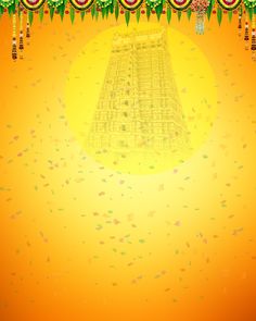 an image of a yellow background with confetti and decorations on the top right corner