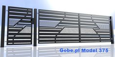 a large metal gate with the words goepl model 375 in front of it