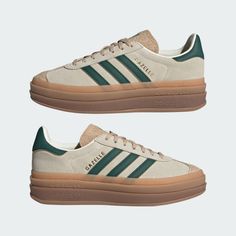 Gazelle Adidas Shoes, Adidas Platform Gazelle, Adidas Shoes Green, Must Have Sneakers, Lounge Fits, Adidas Shoes Gazelle, Gazelle Bold Shoes, Adidas Nmd R1 White, Adidas Gazelle Women