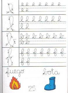 the worksheet is filled with letters and numbers that are in front of a fire