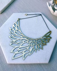 Modern Laser Cut Jewelry For Gifts, Laser Cut Metal Jewelry Gift, Elegant Laser Cut Jewelry As A Gift, Elegant Laser Cut Jewelry For Gifts, Elegant Laser Cut Jewelry Gift, Phoenix Necklace, Laser Cut Leather, Inspired Necklace, Geometric Necklace