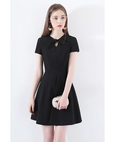 Shop Retro Chic Short Sleeve Little Black Dress With Bow Knot online. All instock with free shipping. Pro since 2009. Black Short Sleeve Mini Dress For Office, Elegant Short Sleeve Solid Mini Dress, Black Mini Dress With Short Sleeves For Office, Short Sleeve Mini Dress With Bow For Party, Black Short Sleeve Office Lady Dress, Fitted Mini Dress With Bow And Short Sleeves, Elegant Solid Short Sleeve Party Dress, Elegant Short Sleeve Party Dress, Black A-line Dress With Bow