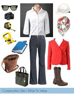 Professional Construction Outfits Women, Site Visit Outfit Construction, Site Engineer Outfit Woman, Construction Work Outfit Women, Womens Construction Site Visit Outfits, Architect Site Visit Outfit, Construction Site Outfit Woman, Construction Project Manager Outfit Women, Female Architect Outfit