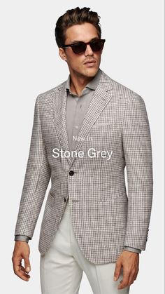 New arrivals: refined wardrobe staples in versatile stone grey shades. #Suitsupply #FindYouOwnPerfectFit Grey Sports Jacket, Casual Blazer Men, Stylish Men Wear, Blazer Outfits Men, Sport Jacket Men, Smart Casual Menswear, Der Gentleman, Grey Shades, Classy Suits