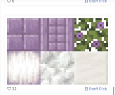 an image of some purple and white tiles on the app store's facebook page