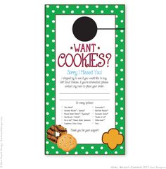 a green and white door hanger with cookies on it