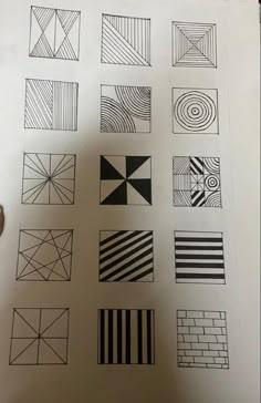 some lines and shapes are drawn on paper