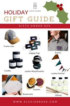 the holiday gift guide is displayed with other items