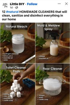 the instructions for how to make homemade cleaners