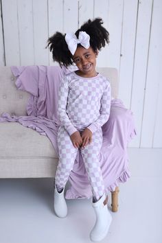 Sleep in style with our Periwinkle Checks Dream Set. Stay comfy all night long with our long sleeve design. Made with soft and comfortable fabric, this set is sure to bring fun to your bedtime routine. Made from the softest and most breathable seasonal bamboo viscose material, your babe won't want to take this off! Designed for all the love and extra snuggles! Sleep and play with zero irritation with our tag-less DreamyZzz! Extra length for comfort you can grow into! All dreamyZzz items are snug Boys Boxers, Bodysuit Dress, Long Sleeve Design, Dream Baby, Cap Sleeve Top, Bubble Romper, Bedtime Routine, Joggers Womens, Jogger Set