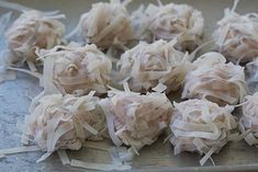 some kind of food that is sitting on a pan and ready to be cooked in the oven