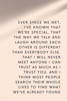 a poem written in black and white with the words never since we met, i've