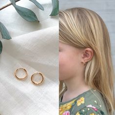 Beautiful gold hoop huggie earrings for children! These stainless steel, 18k gold plated small hoop earrings make the perfect gift for your little girl. Hinge closure for easy on/off. D E T A I L S: -Children's gold hoop huggie earrings -14mm size -Stainless Steel, 18k gold plated -Trendy, minimalist design -Perfect for any occasion! V I E W - O U R - O T H E R - K I D S - J E W E L R Y: https://www.etsy.com/shop/JewelryVV?section_id=22076012 See all of our designs: https://www.etsy.com/shop/Jew Earrings For Baby Girl Gold, Hypoallergenic Huggie Cartilage Earrings As Gift, Hypoallergenic Huggie Earrings, Tiny Huggie Earrings Small Hoop Gift, Kids Earrings Gold Children, Hypoallergenic Hoop Huggie Earrings For Gifts, Hypoallergenic Hoop Huggie Earrings As Gift, Nickel-free Small Hoop Huggie Earrings For Gift, Nickel Free Small Hoop Huggie Earrings As Gift