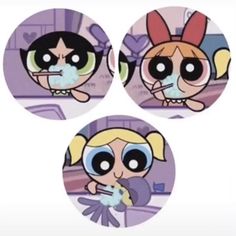 the powerpuff girls cartoon character coasters