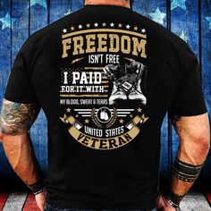 Veteran T Shirt, Veteran Custom Shirt Freedom Isn’t Free I Paid For It With My Blood Sweat & Tears Personalized T-Shirt, Veterans Day Shirts The T-Shirt, a timeless wardrobe staple, combines comfort with effortless style. Crafted from soft, breathable fabrics, it ensures a cozy fit for everyday wear. Its versatility makes it a go-to choice... Military Shirt, Veteran T Shirts, Blood Sweat And Tears, Stand By You, Vietnam Veterans, Hoodie Material, Patriotic Shirts, Flag Tshirt, 3d T Shirts