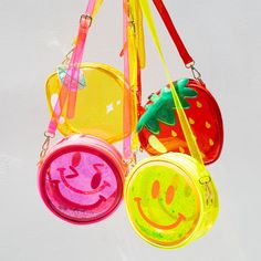 Gear up for summer with our revamped Jelly Bag collection is super fun, freshhh, and cute! ;) Comes with an adjustable strap, semi-transparent body, zipper closure, and fun, bold colors to spice up any outfit! Available in 8 different styles: Lemon🍋, Avocado🥑, Watermelon🍉, Strawberry🍓, Peach🍑, Pink Heart w/Sparkles💖, and smiley faces😉! Jelly Fruit, Winky Face, What I Like About You, Pastel Cupcakes, Oh My Goddess, Jelly Bag, Yellow Handbag, Fruit Jelly, Cosmetic Glitter